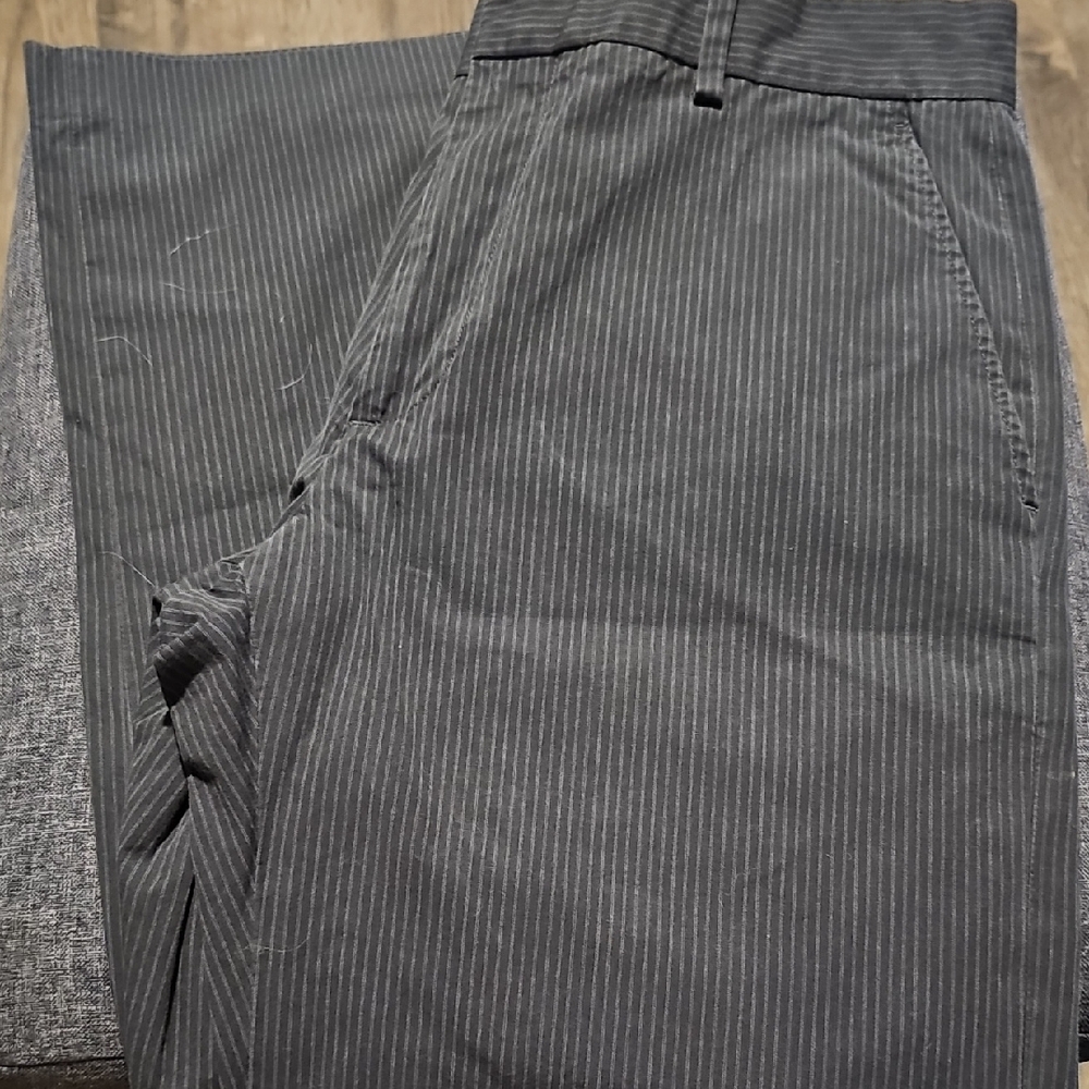 Banana Republic Gray Pinstripe Dress Pants 100% Cotton Casual 33 X 30 Men